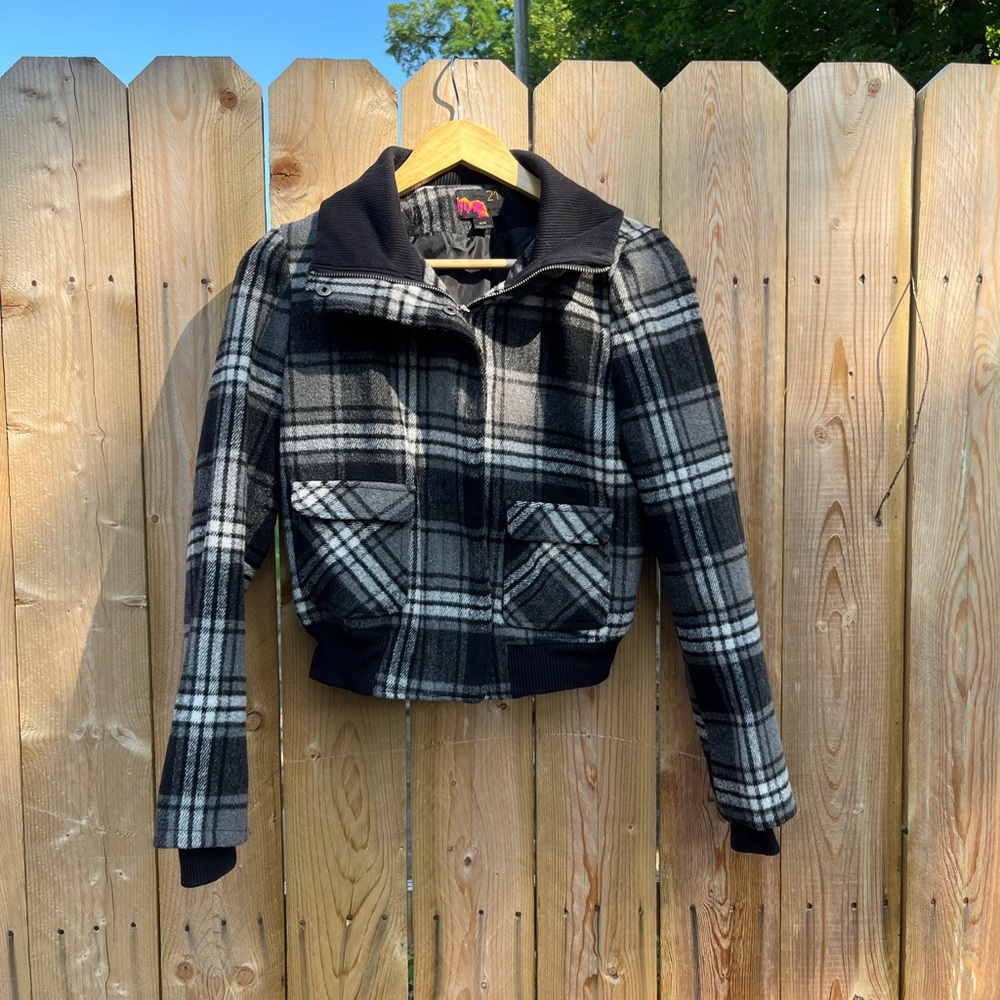 Forever 21 Black and White Plaid Jacket